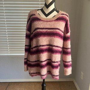 Torrid Pink Striped Eyelash Sweater - Size 1